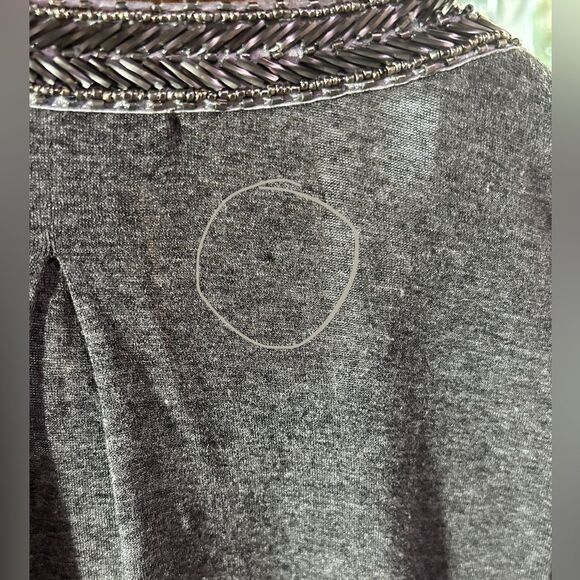 Hale Bob Beaded Top Ornate Gray Gold Velvet Whimsigoth Boho Eclectic Size Medium - Picture 13 of 13